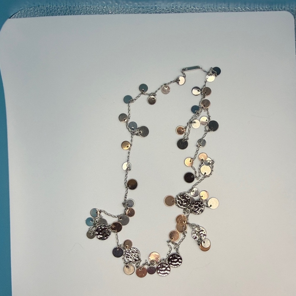 Silver Disc Chain Necklace